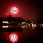 Feuerwerk und Riesenrad in Münster beim Send