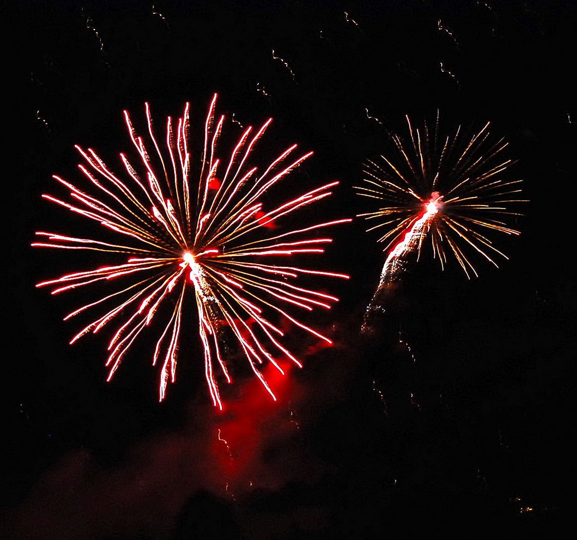 Feuerwerk zum Bergfest in Pobershau