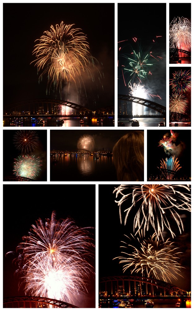 Feuerwerk's Collage der Kölner Lichter