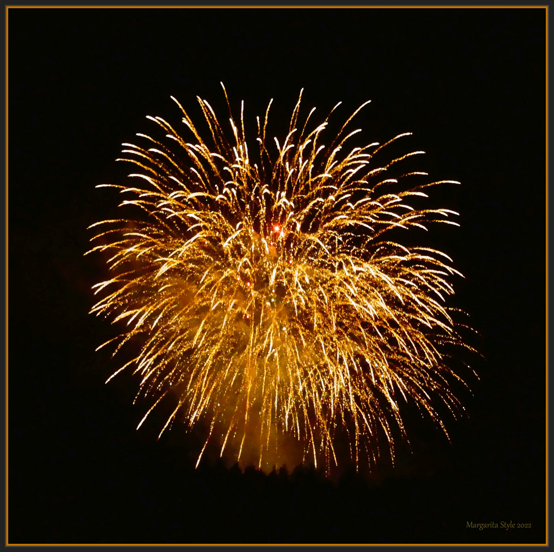 Feuerwerksball am nächtlichen Himmel