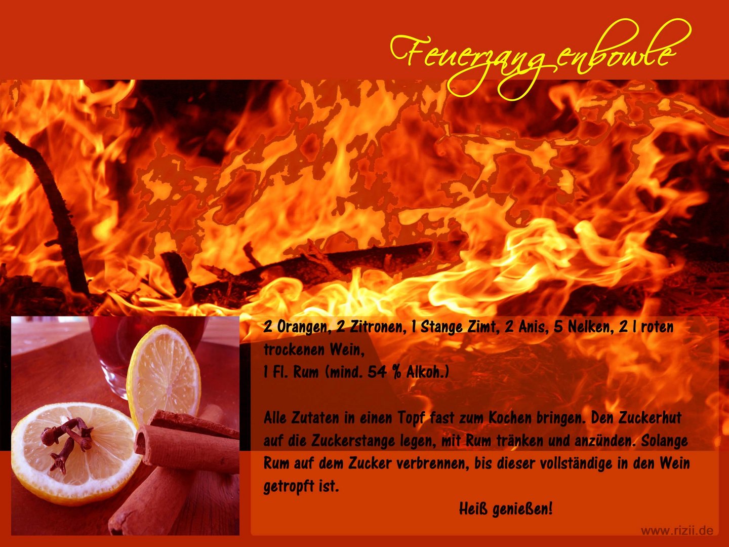 Feuerzangenbowle Foto & Bild karten und kalender, weihnachtskarten