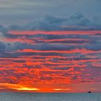 Feuriger Abend vor Helgoland