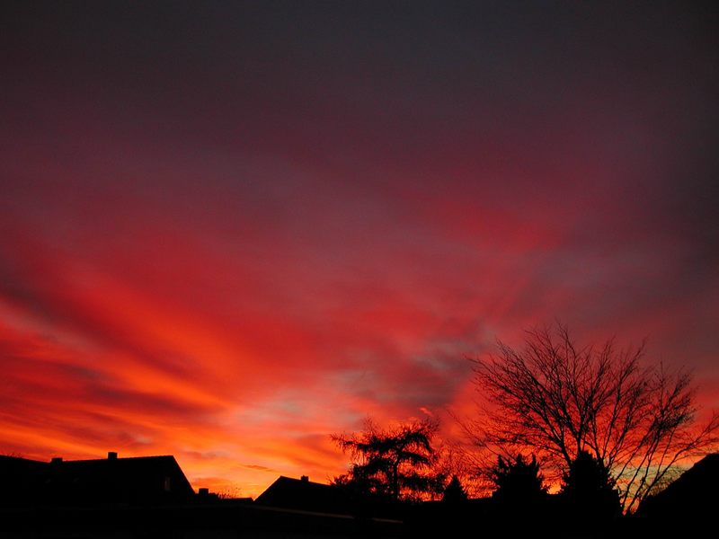 Feuriger Himmel über Weddel (bei Braunschweig)