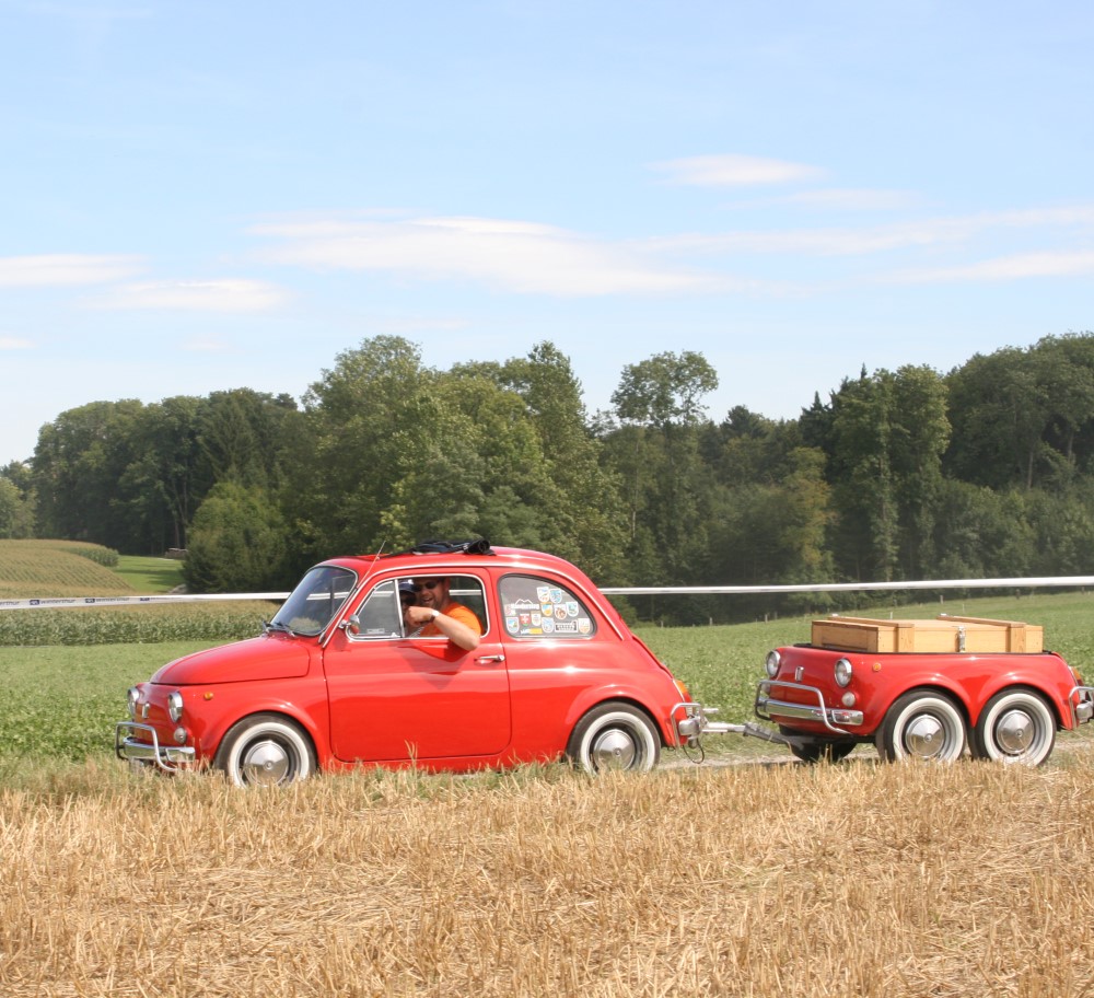 Fiat 500 mit Anhänger Foto & Bild autos & zweiräder, oldtimer youngtimer, autolegenden Bilder