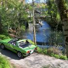 Fiat X1/9 am heimischen Gewässer (Schlosspark Echaz)