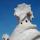 Figur auf dem Dach des Casa Mila