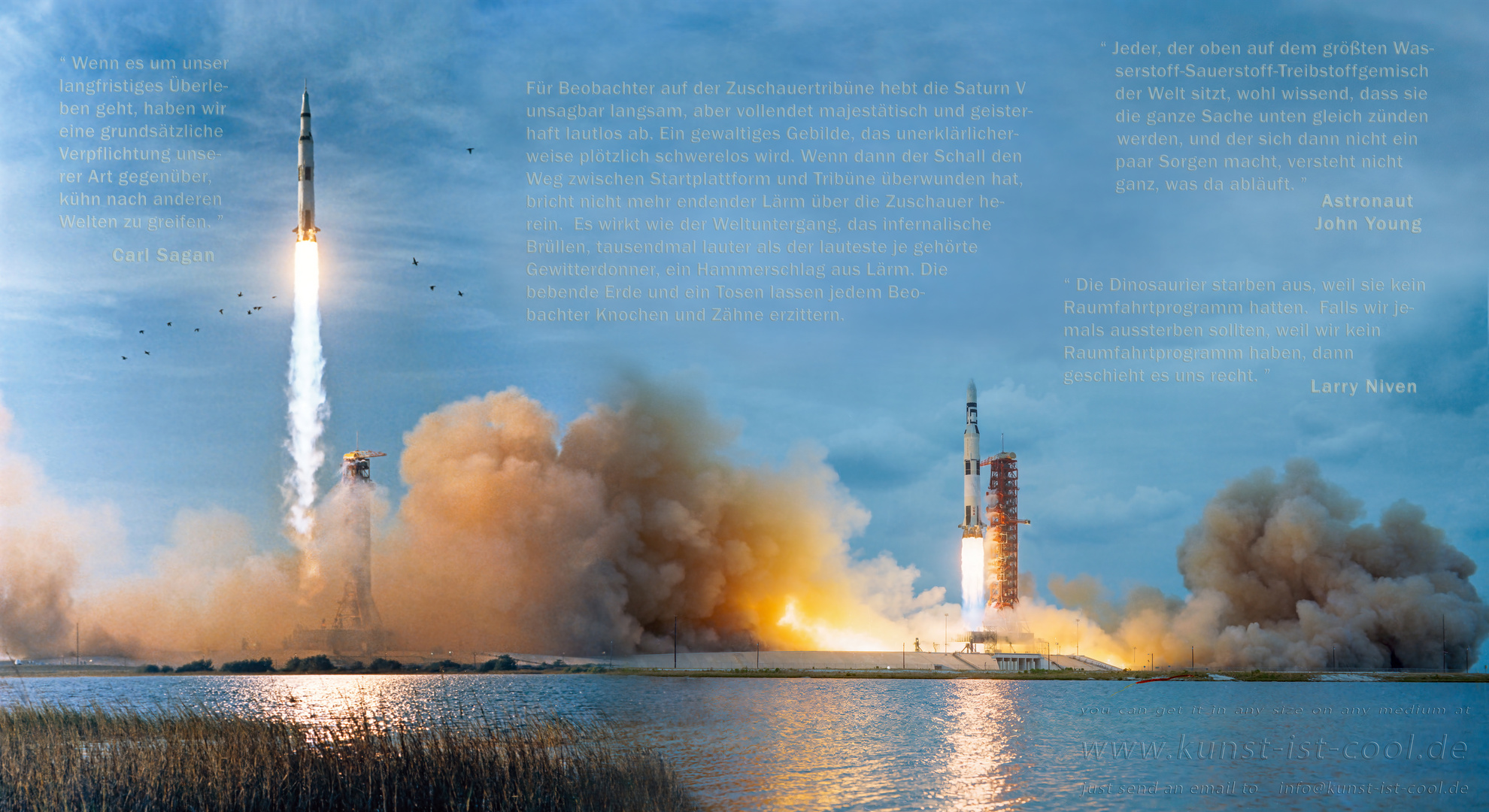 fiktiver Doppel-Start der Saturn V Rakete