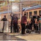 Filmarbeiten am Bahnhof in Istanbul