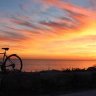 Fin de balade vélo avec Coucher de soleil