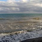 Fin de journée à la plage à marée basse