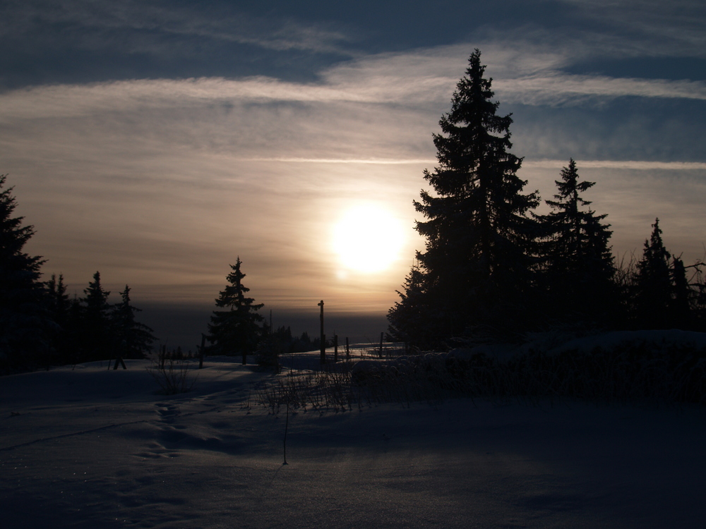 Fin de journée en montagne