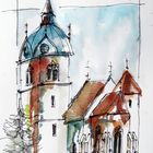 Fineliner-Aquarell_Kirche Althofen III_ARTIST300_A4