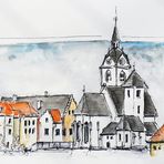 Fineliner-Aquarell_Kirche  Althofen V_ARTIST300_A4