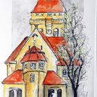 Fineliner-Aquarell_Kirche FF Variante 2.0_ARTIST Skizzenblock160_A4