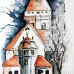 Fineliner-Aquarell_Kirche FF Variante3.0_ARTIST Skizzenblock160_A4