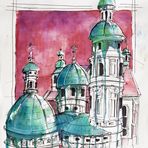 Fineliner-Aquarell_Mausoleum Graz_ACTION Skizzenbuch_30x42