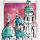 Fineliner-Aquarell_Mausoleum Graz_ACTION Skizzenbuch_30x42