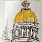 Fineliner-Buntstift_Georgia State Capitol in Atlanta_FOLIA Elefantenhaut110-1_A4