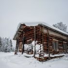 Finnische Holzhütte