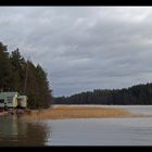 Finnische Hütte am See