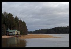 Finnische Hütte am See