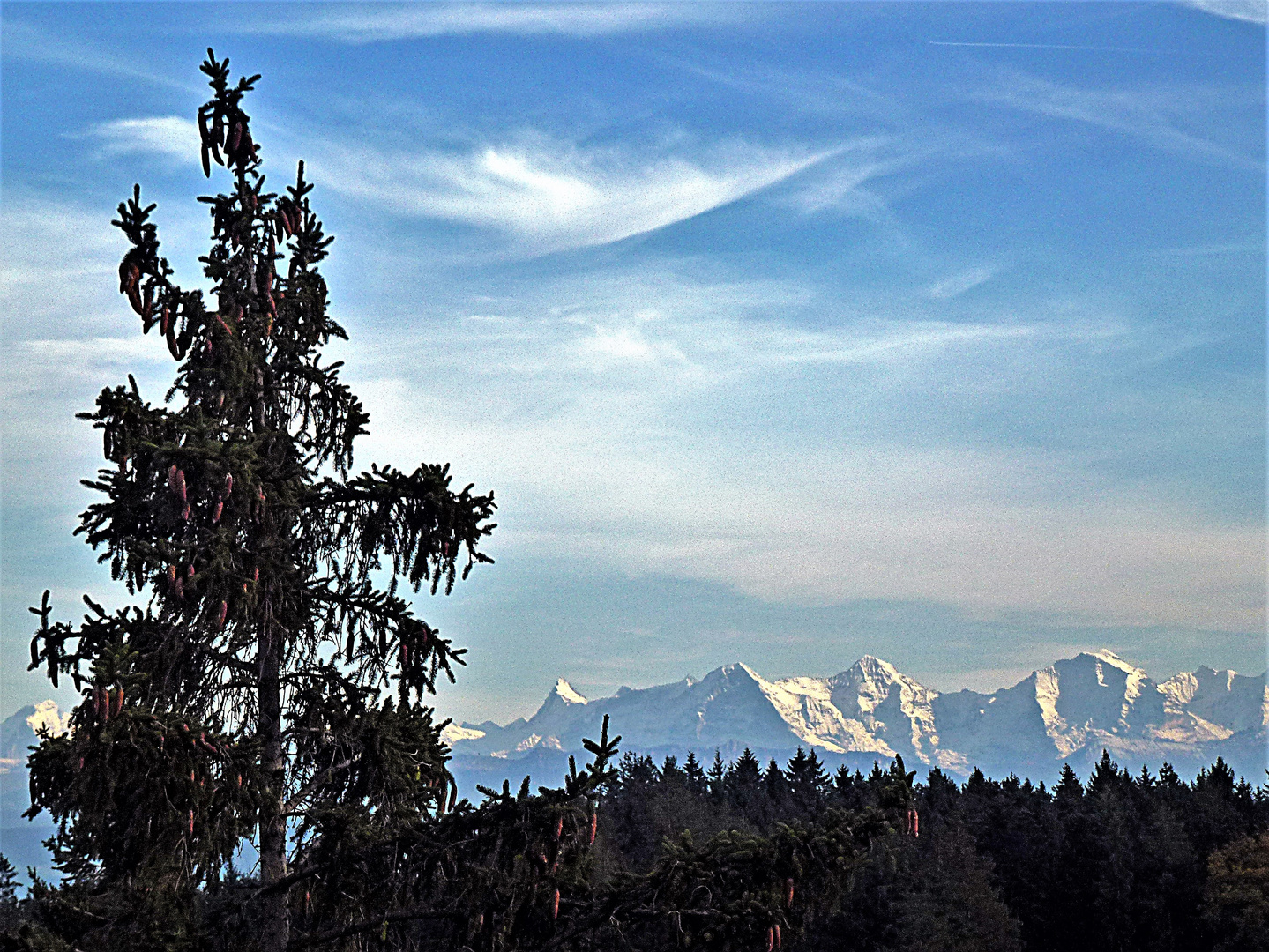 Finsteraarhorn-Eiger-Mönch-Jungfrau