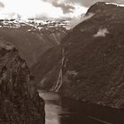 Fiordo di Geiranger in B/N