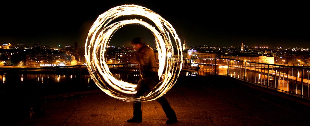 fire circles above novi sad