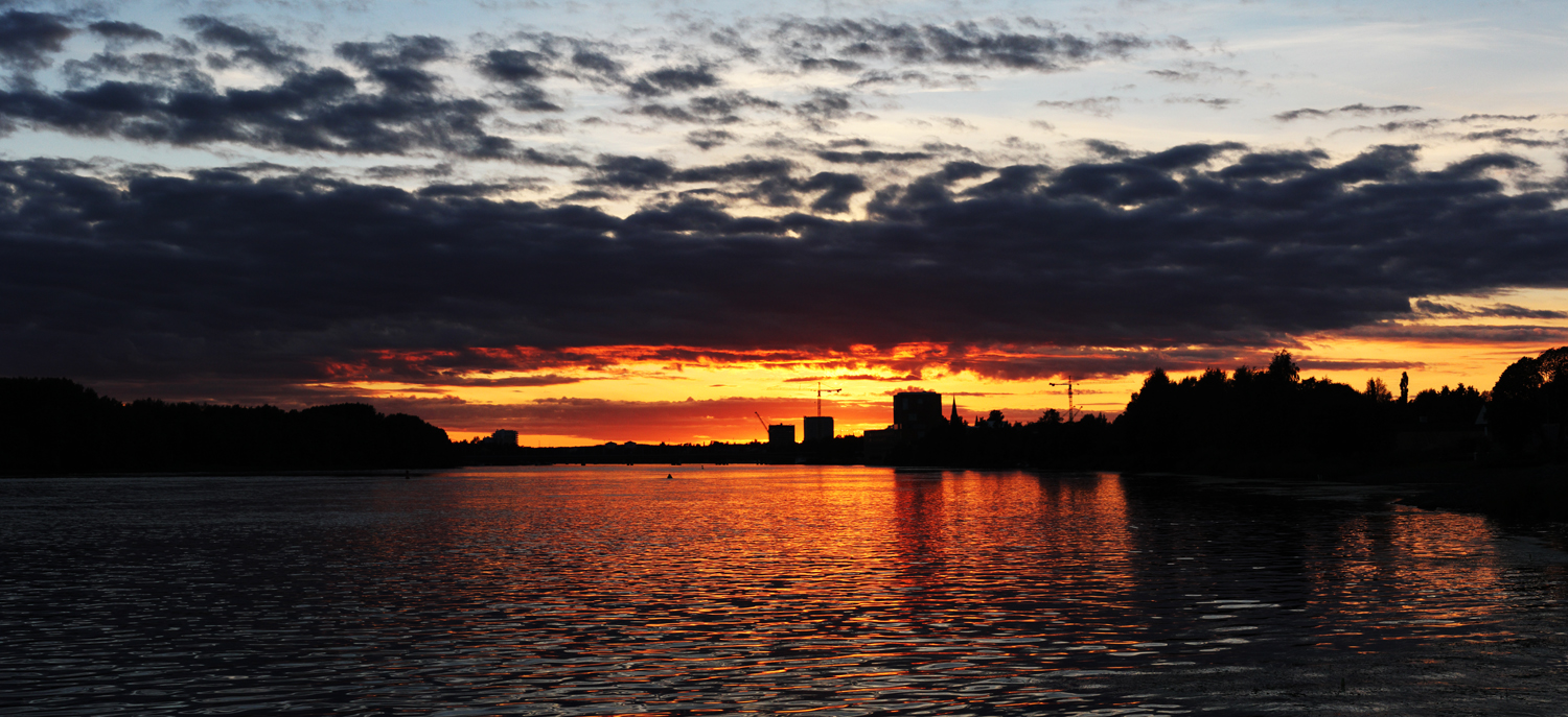 Fire sky over Umeå