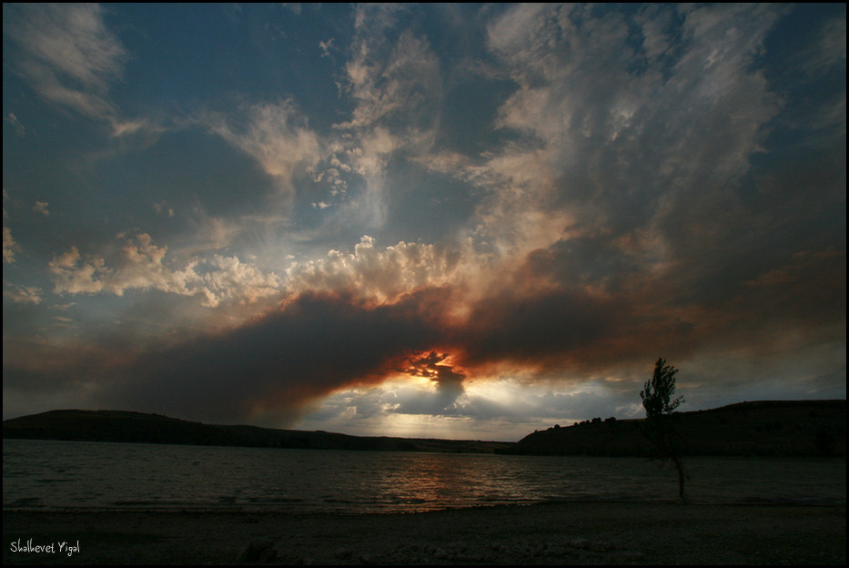 Fire storm sunset