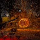 Fire wheel in the garden