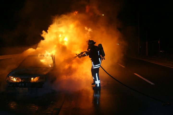 Firefighter at work