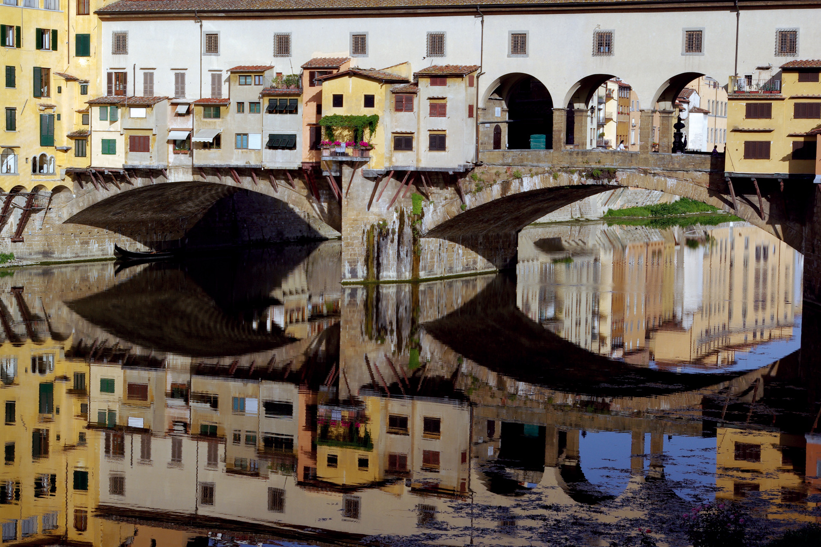 Firenze - Reflets du Ponte Vechio sur l'Arno