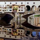 Firenze - Reflets du Ponte Vechio sur l'Arno