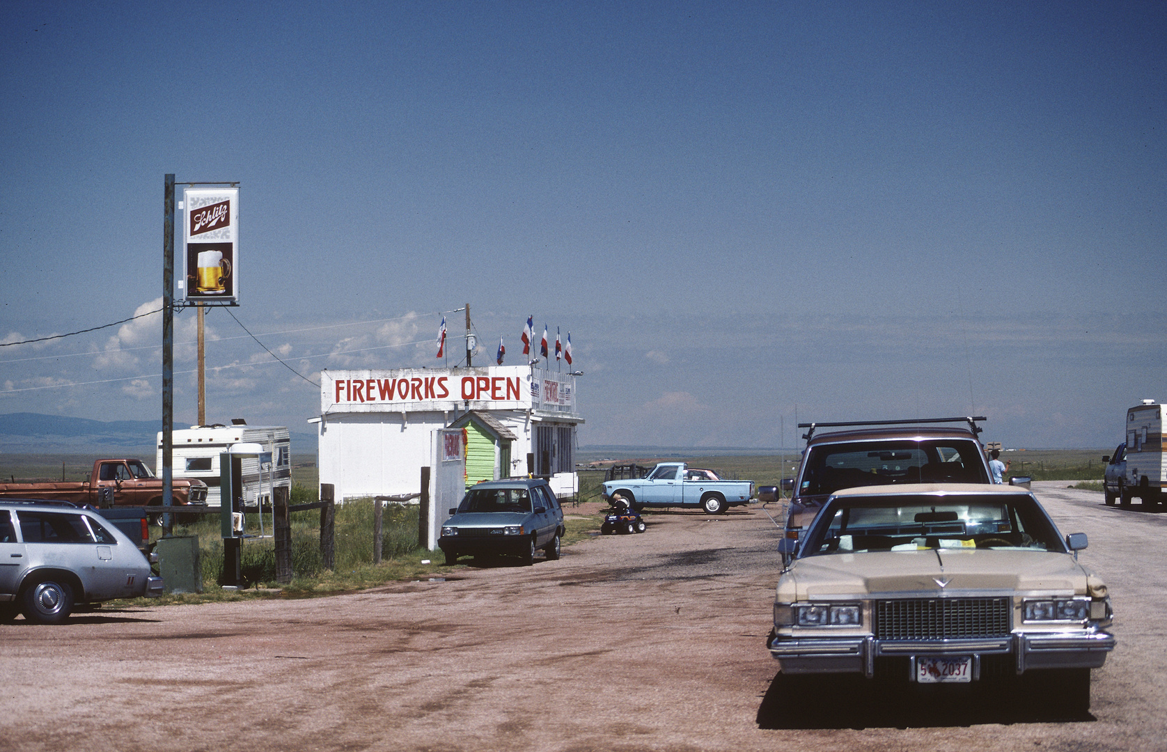 Fireworks open in middle of nowhere...