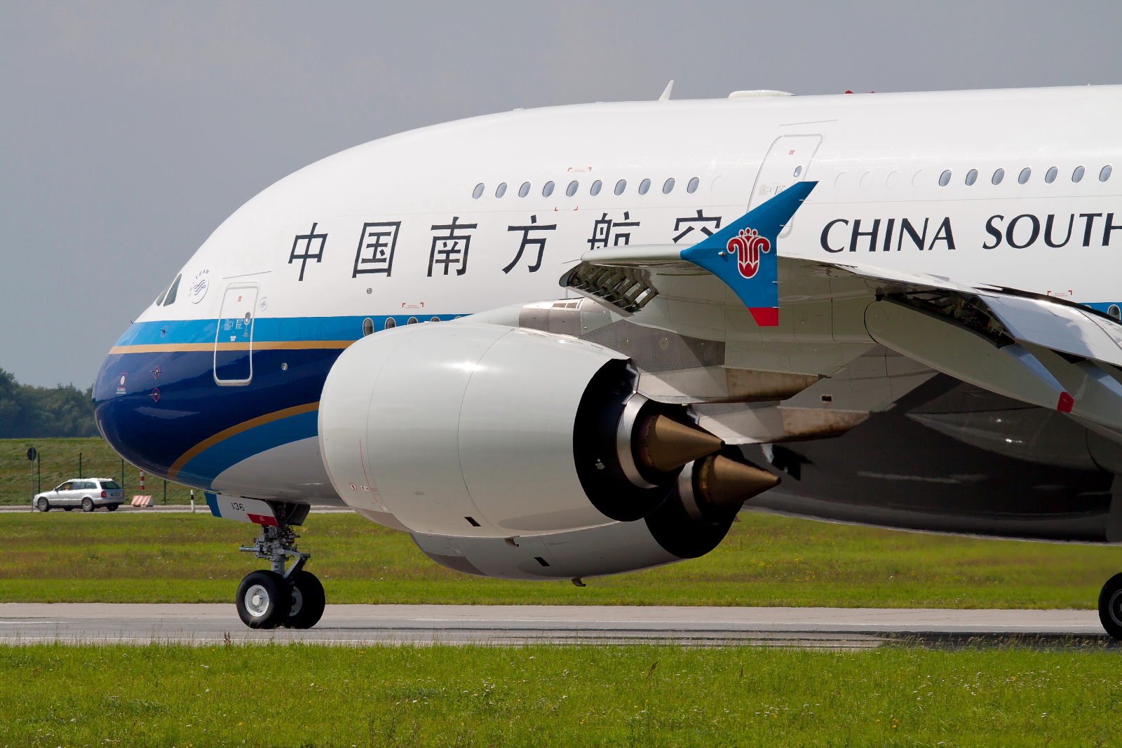 First Airbus A380 for China Southern during Taxing