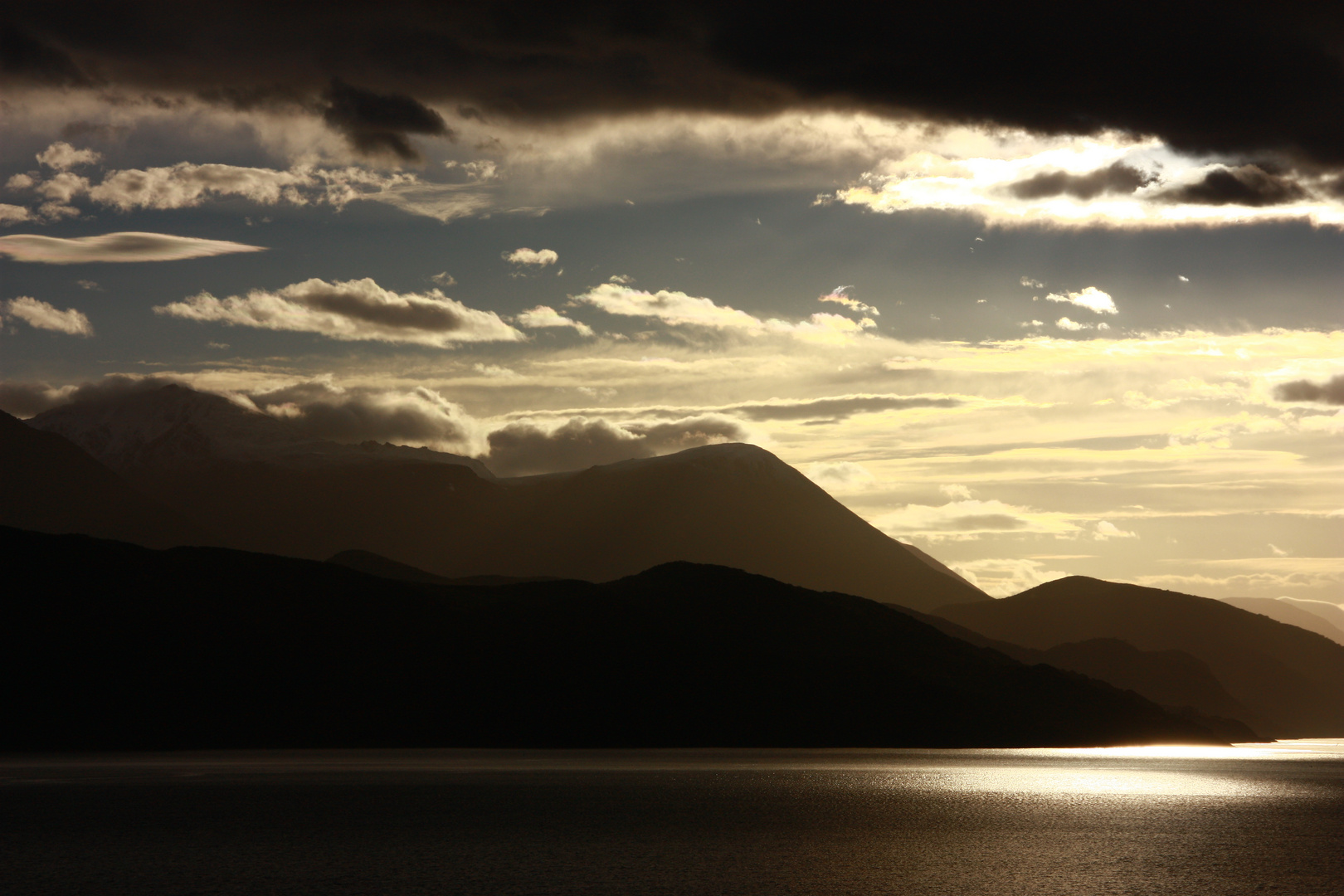 First Light over the Mountains at Ushuaia