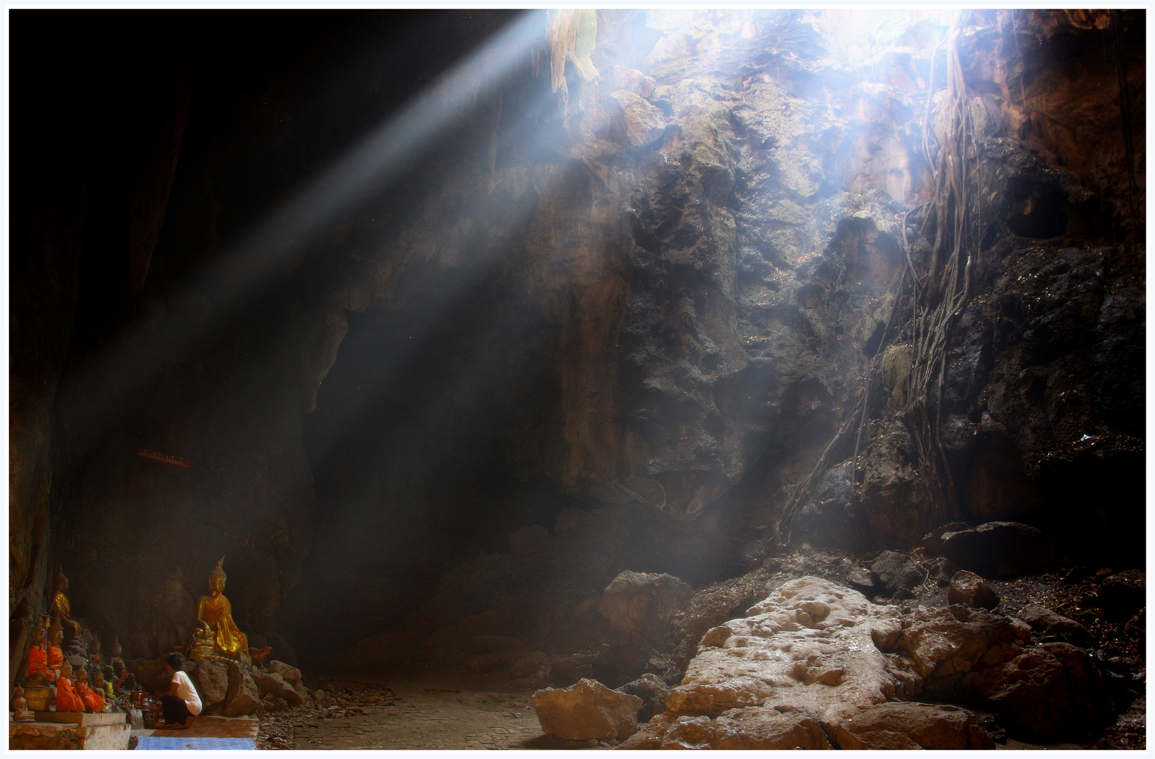 First light,Prayer in Khao Luang Cave,Petchaburi (Thailand 2013)