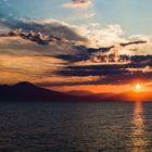 First lights behind Vesuvius in Napoli - Italy