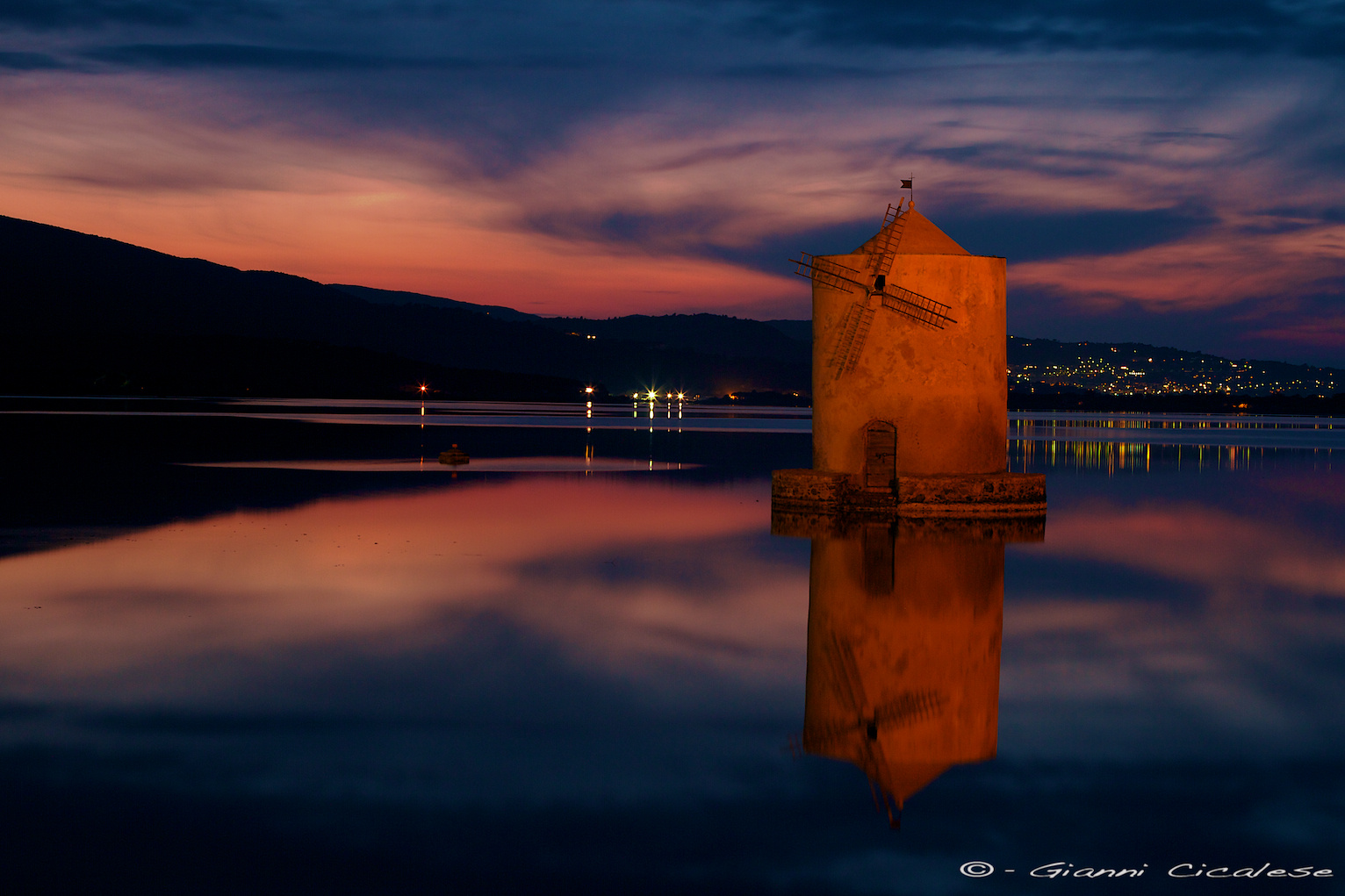 First lights in Orbetello