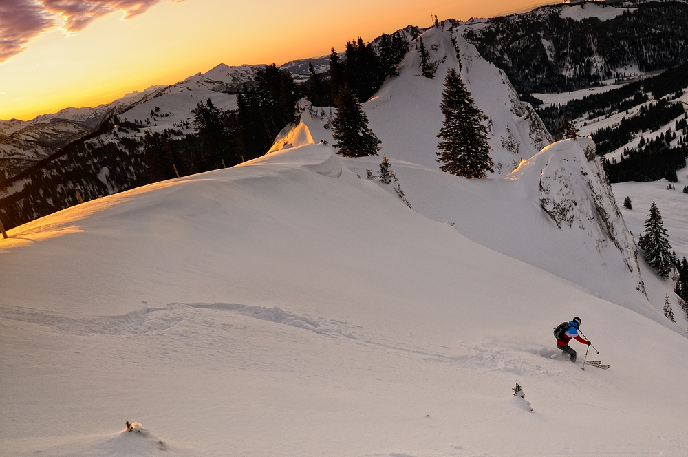 First Line at Sunset