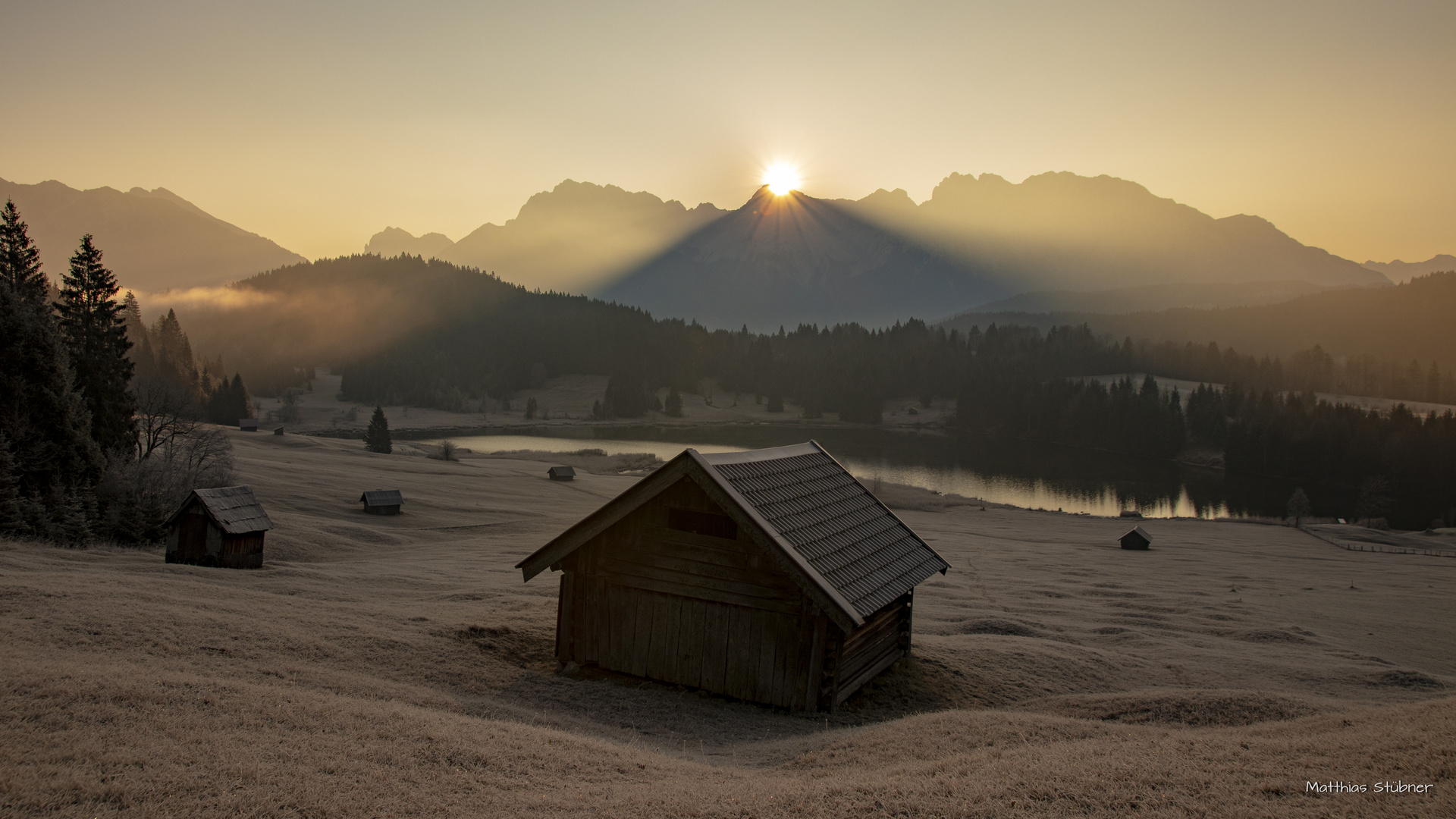 First sun over the mountains