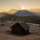 First sun over the mountains