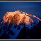 First sunlight  on east side of Mont Blanc, Chamonix.