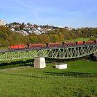 Fischbauchbrücke in Meinerzhagen mit Güterzug