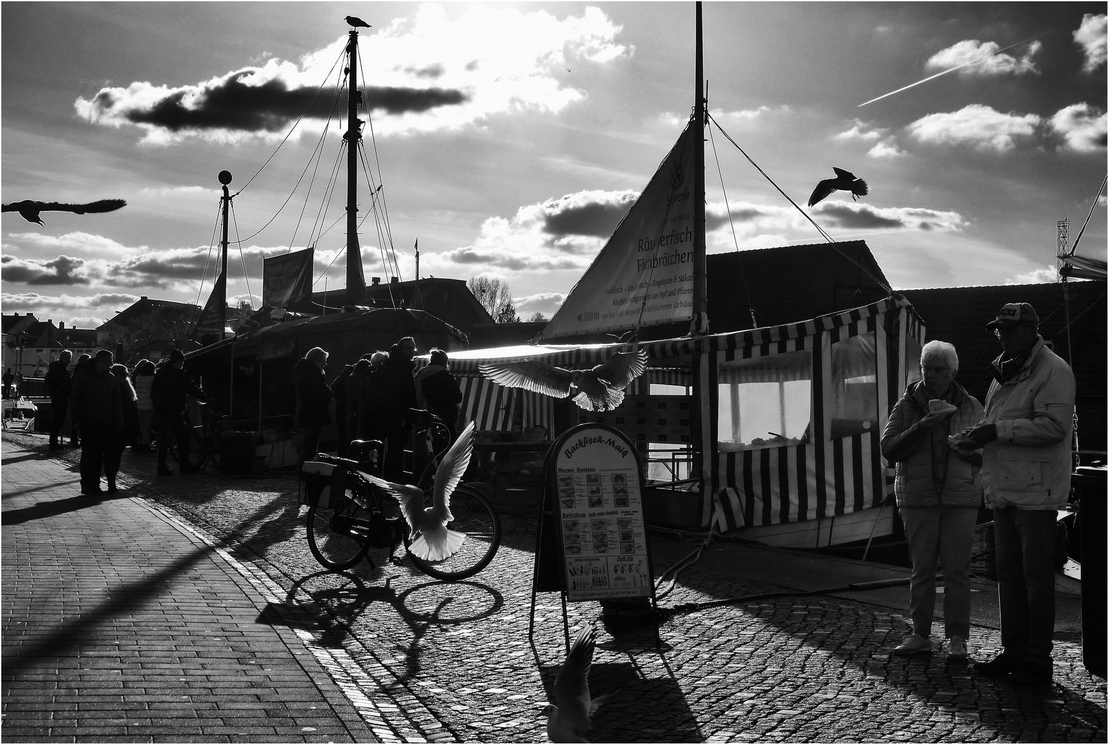 Fischbrötchen im Gegenlicht 