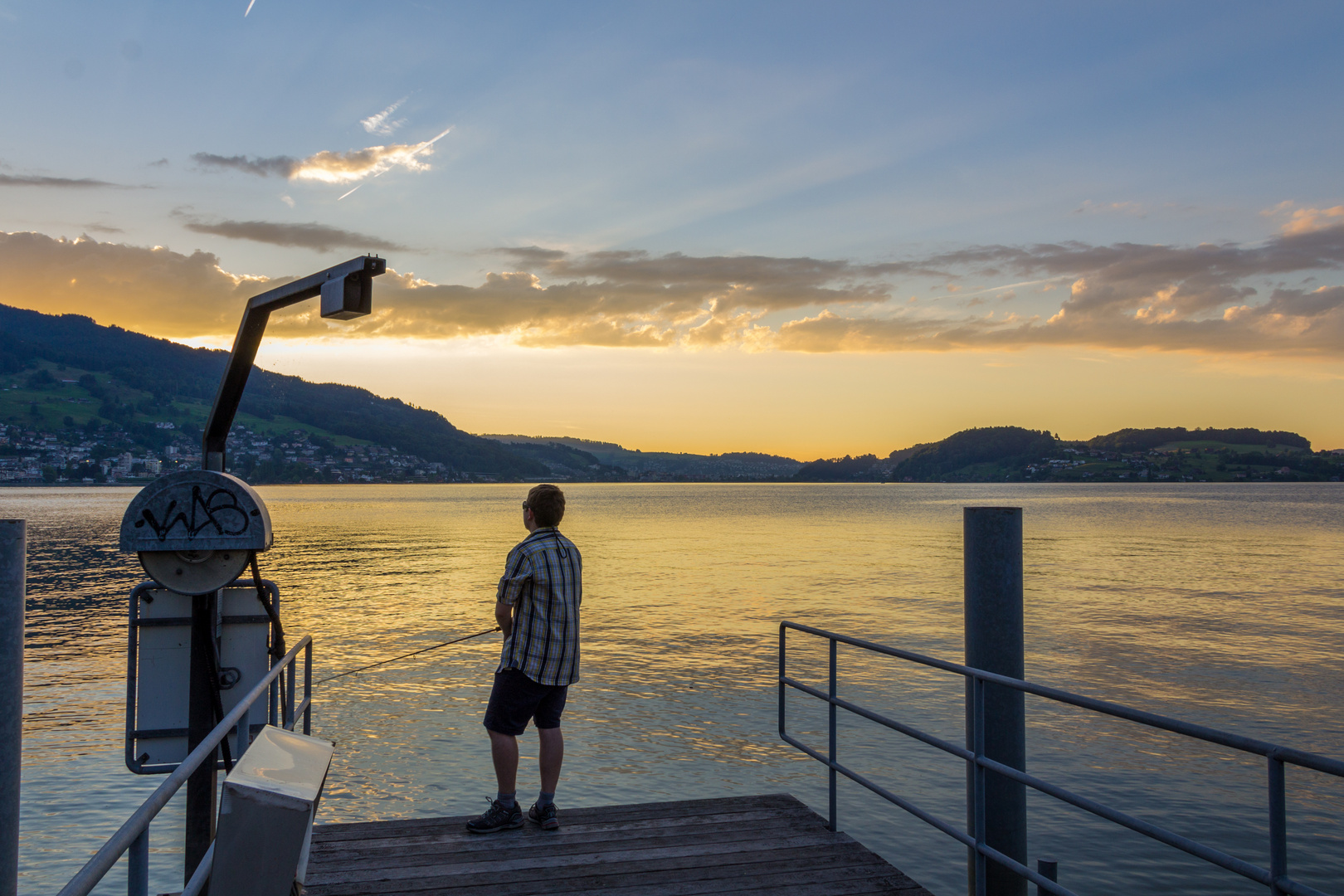 Fischen im Abendrot