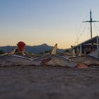 Fischen im Sonnenuntergang in Juangriego, Isla Margarita, Venezuela