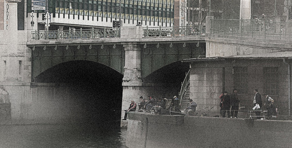 Fischer am Donaukanal von Hans Christian Wien 