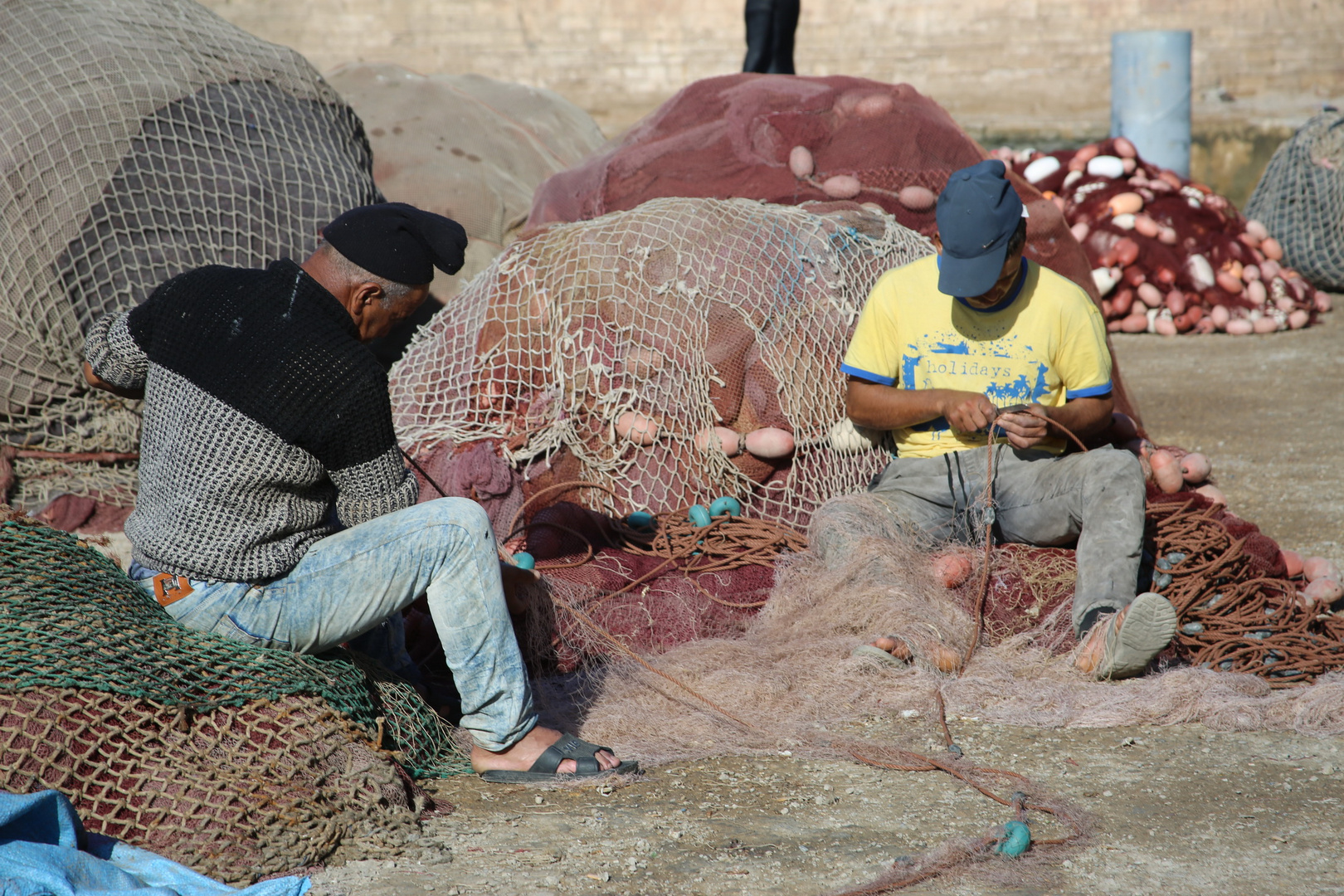 Fischer am Hafen von Essaouria